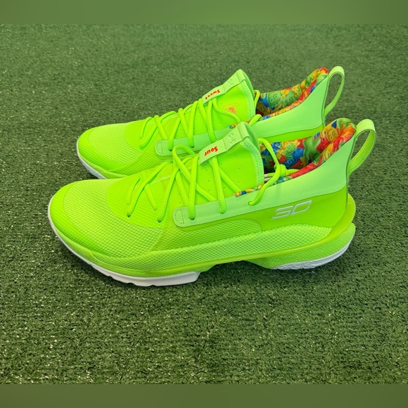 Under Armour Curry 7 “Sour Patch” 3021258-302 Men Size 14 - Picture 3 of 8